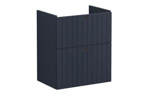 VitrA Root Groove 60cm 2 Drawer Slim Washbasin Unit - Matt Dark Blue
